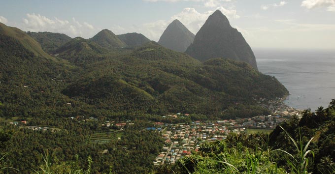 Les pitons de Ste Lucie